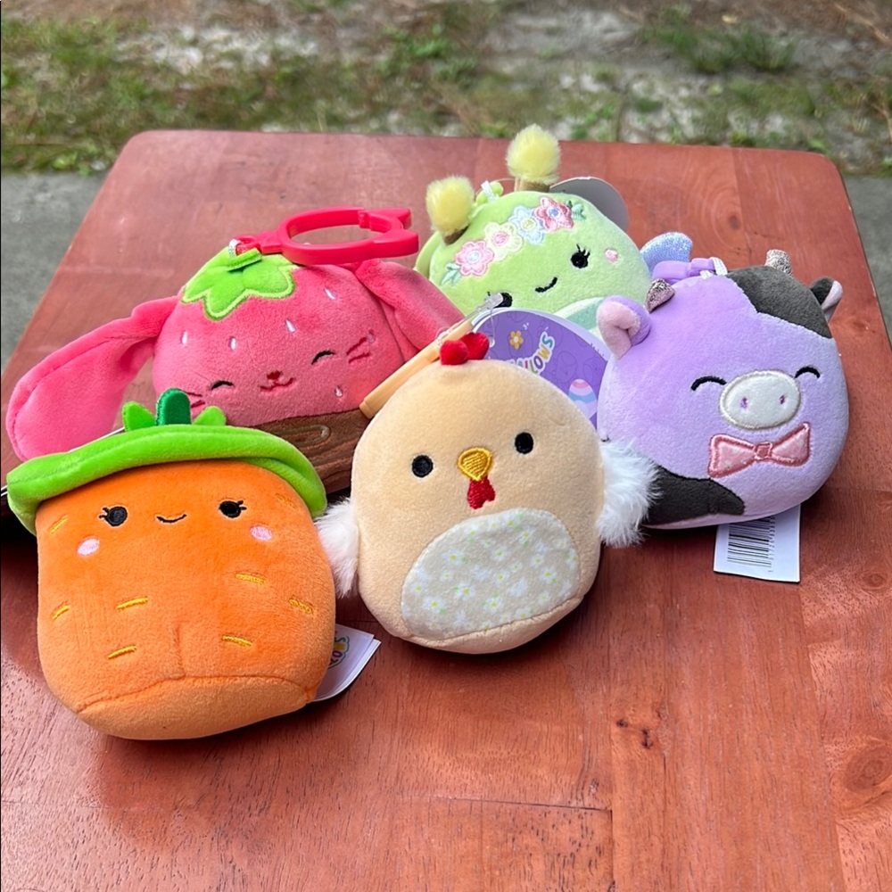 Squishmallows Pink and Green Stuffed Animals Collection